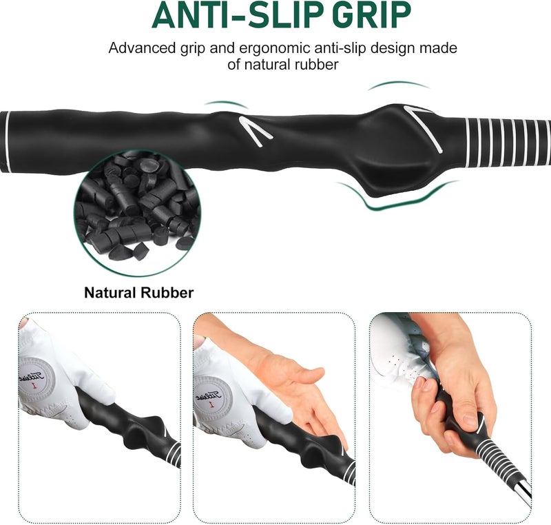 KALAUTO Golf Grip Swing Training Aid - Retractable Click Club Trainer Indoor Practice Warm Up Stick Flexible Telescopic Short Club Tempo Sound Release Trainer Devices - Image 5